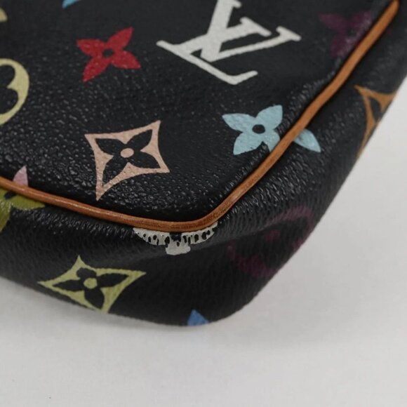 LOUIS VUITTON Multicolor Pochette Accessoires Pouch Black M92648 LV Auth 133185V - Picture 4 of 16